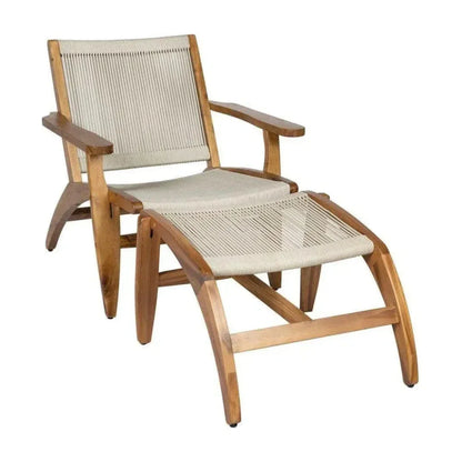 Norway Outdoor Lounge Chair & Footstool Set of Two-Outdoor Lounge Chairs-Seasonal Living-LOOMLAN