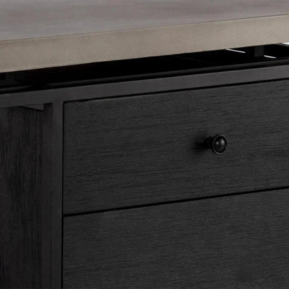 Norwood Desk Concrete Top Black Metal-Home Office Desks-SUNPAN-LOOMLAN