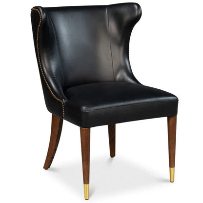 Norwood Onyx Black Leather Dining Chair
