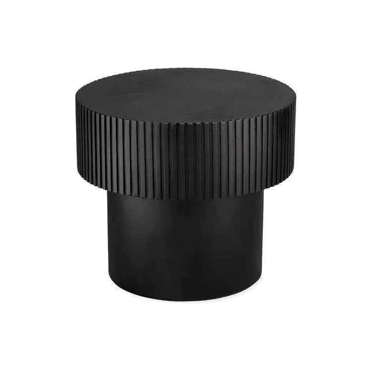 Notch Wooden Round Side Table - LOOMLAN - Jamie Young - Side Tables