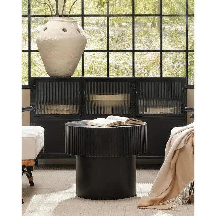 Notch Wooden Round Side Table - LOOMLAN - Jamie Young - Side Tables