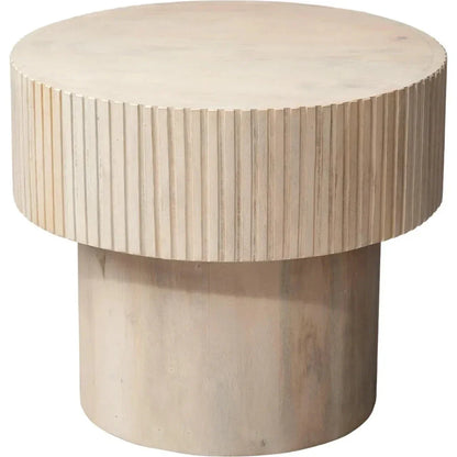 Notch Wooden Round Side Table - LOOMLAN - Jamie Young - Side Tables