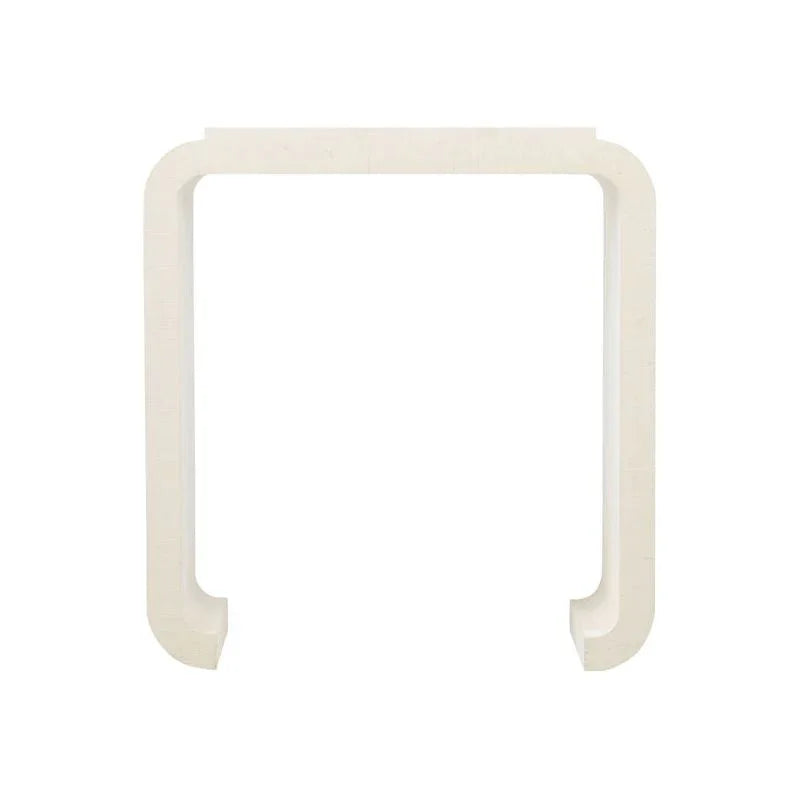 Notched Grasscloth Covered Waterfall Console Table - LOOMLAN - Wildwood - Console Tables