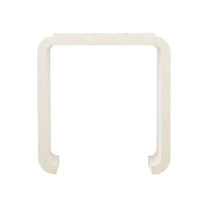 Notched Grasscloth Covered Waterfall Console Table - LOOMLAN - Wildwood - Console Tables