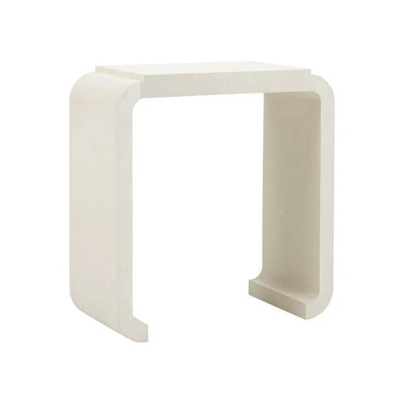 Notched Grasscloth Covered Waterfall Console Table - LOOMLAN - Wildwood - Console Tables