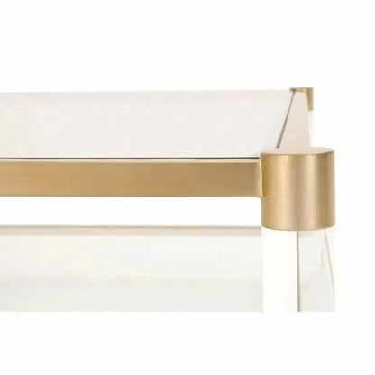Nouveau End Table With Shelves Brass Lucite Glass - LOOMLAN - Essentials For Living - Side Tables