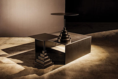 Nova Industrial Steel Black Side Table - LOOMLAN - Noir - Side Tables