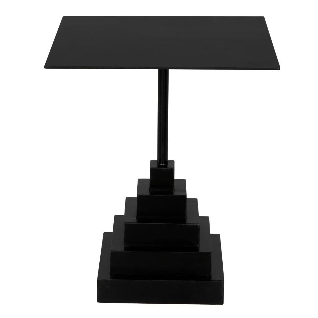 Nova Industrial Steel Black Side Table - LOOMLAN - Noir - Side Tables
