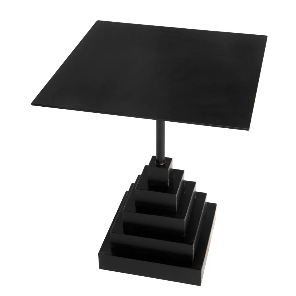 Nova Industrial Steel Black Side Table - LOOMLAN - Noir - Side Tables