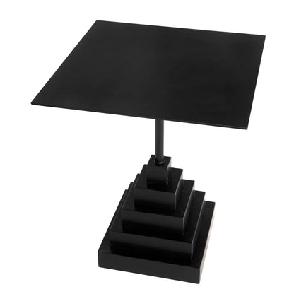 Nova Industrial Steel Black Side Table - LOOMLAN - Noir - Side Tables