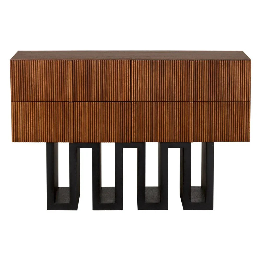 Nova Steel Base Wooden Sideboard - LOOMLAN - Noir - Sideboards