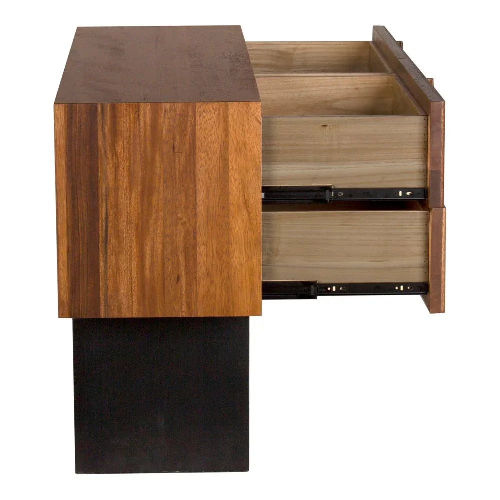 Nova Steel Base Wooden Sideboard - LOOMLAN - Noir - Sideboards