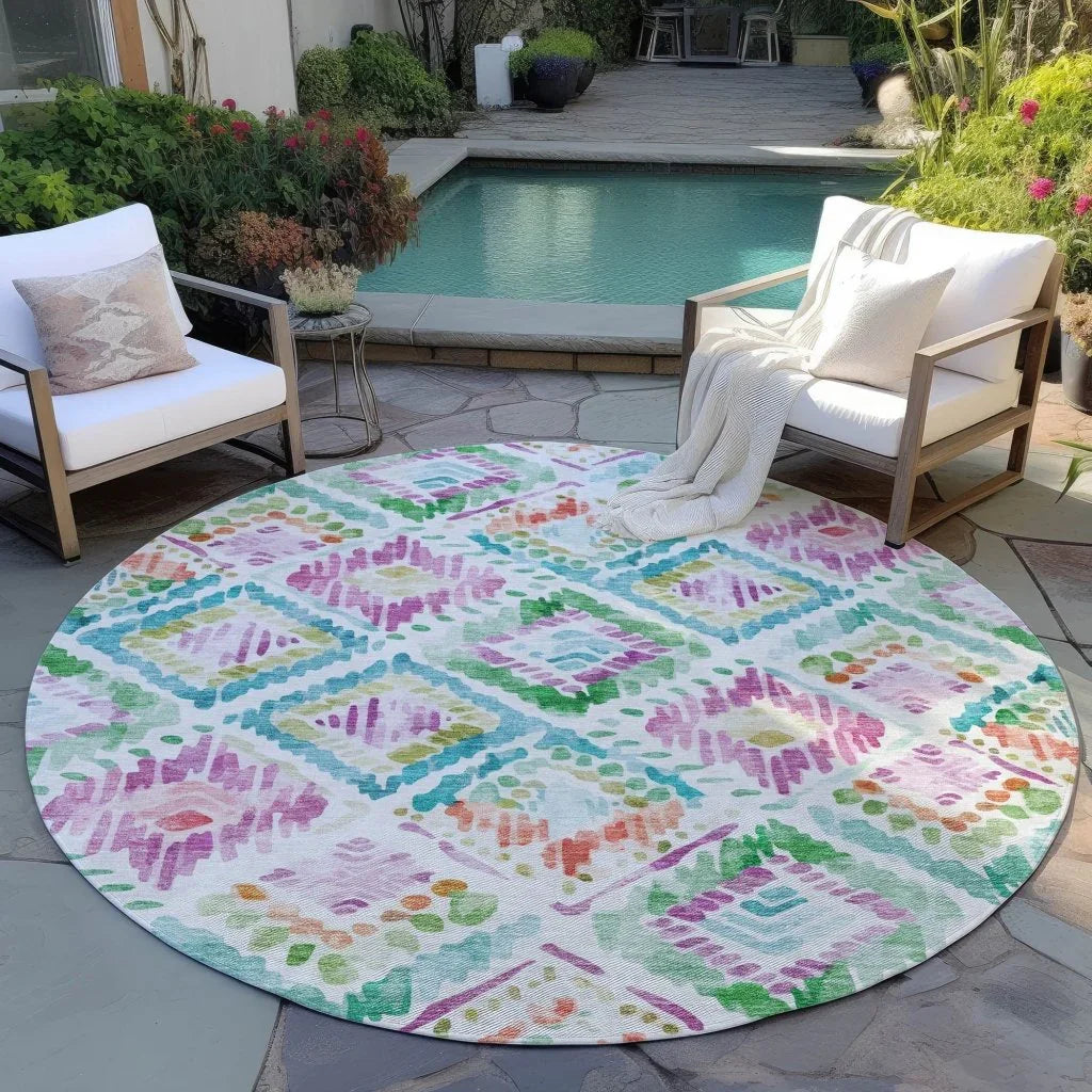 Nova Teal Washable Indoor-Outdoor Rug-Outdoor Rugs-LOOMLAN Rugs-LOOMLAN