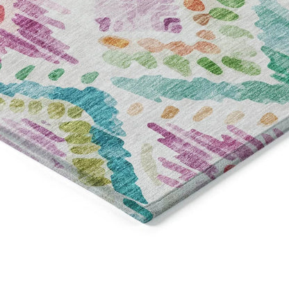 Nova Teal Washable Indoor-Outdoor Rug-Outdoor Rugs-LOOMLAN Rugs-LOOMLAN