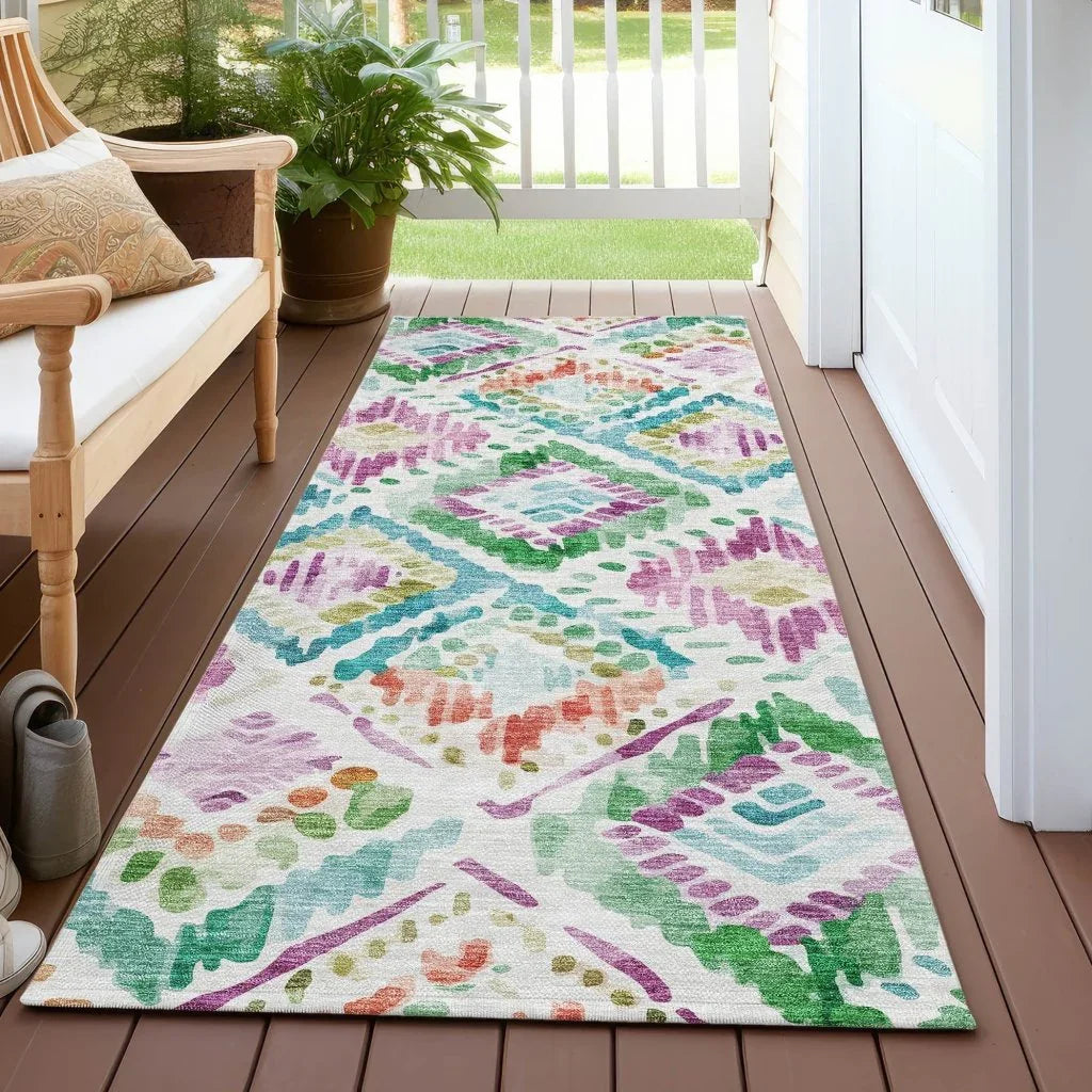 Nova Teal Washable Indoor-Outdoor Rug-Outdoor Rugs-LOOMLAN Rugs-LOOMLAN