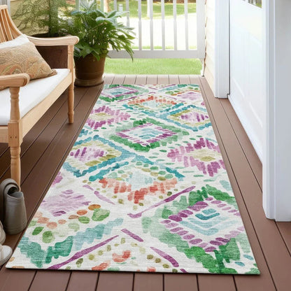 Nova Teal Washable Indoor-Outdoor Rug-Outdoor Rugs-LOOMLAN Rugs-LOOMLAN