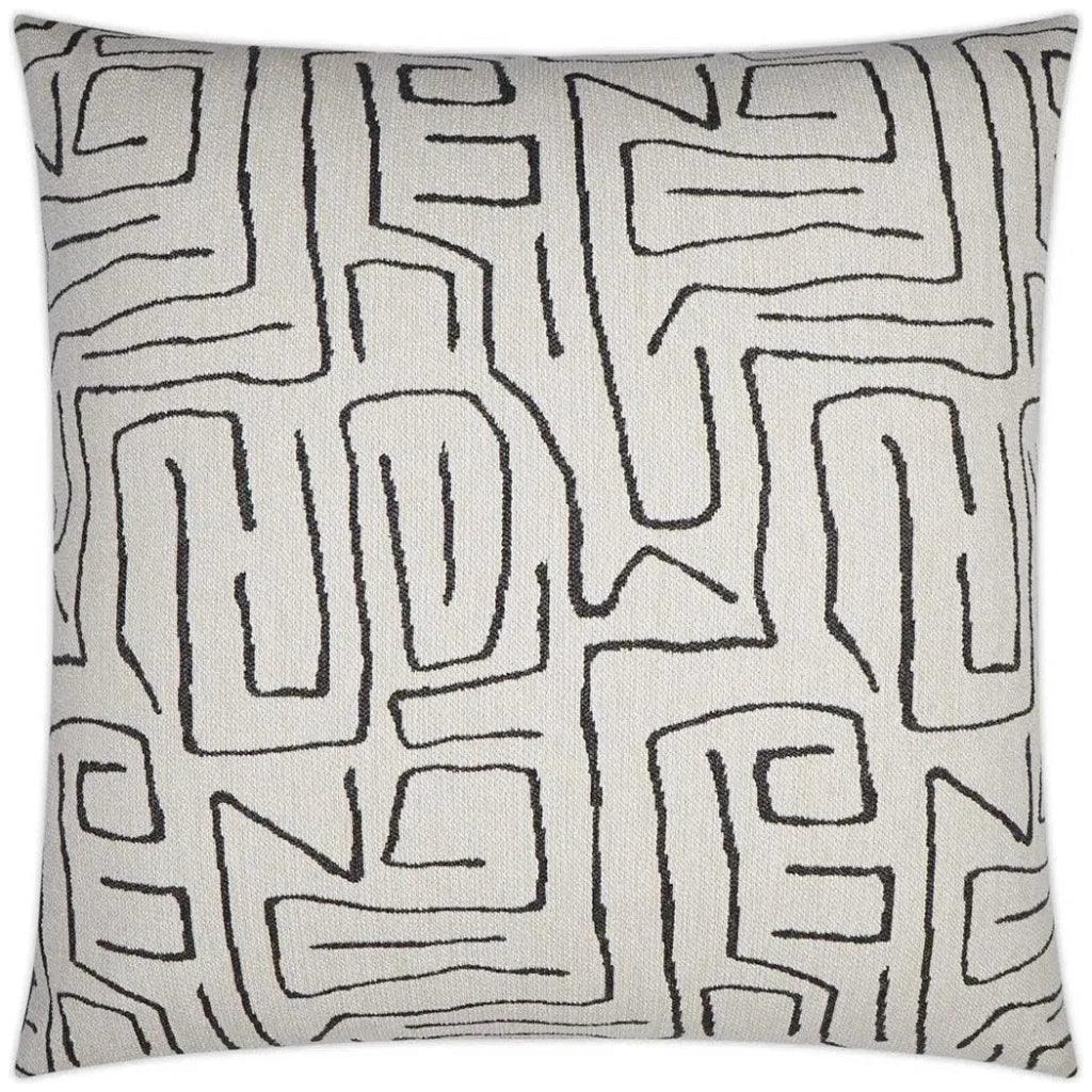 Novato Abstract White Black Large Throw Pillow Insert - LOOMLAN - D.V. Kap - Throw Pillows