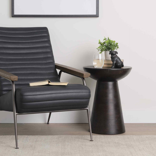 Novell Wooden Pedestal Accent Table