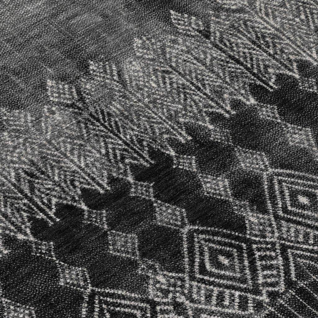 Novelle Black Washable Indoor-Outdoor Rug-Outdoor Rugs-LOOMLAN Rugs-LOOMLAN