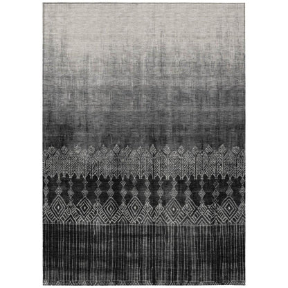 Novelle Black Washable Indoor-Outdoor Rug-Outdoor Rugs-LOOMLAN Rugs-2'6" x 3'10"-LOOMLAN