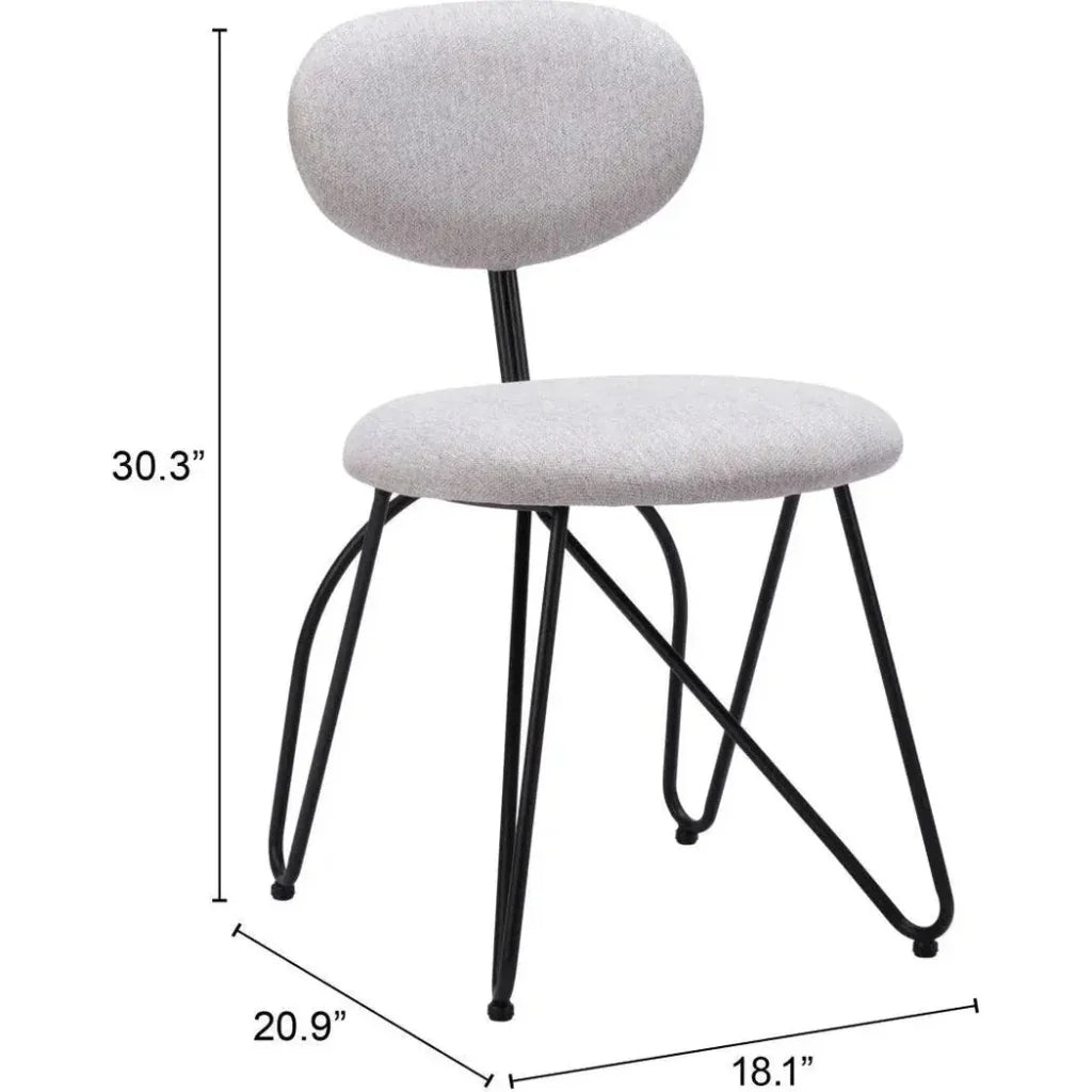 Novi Performance Fabric Armless Dining Chair 2PC - LOOMLAN - Zuo Modern - Dining Chairs