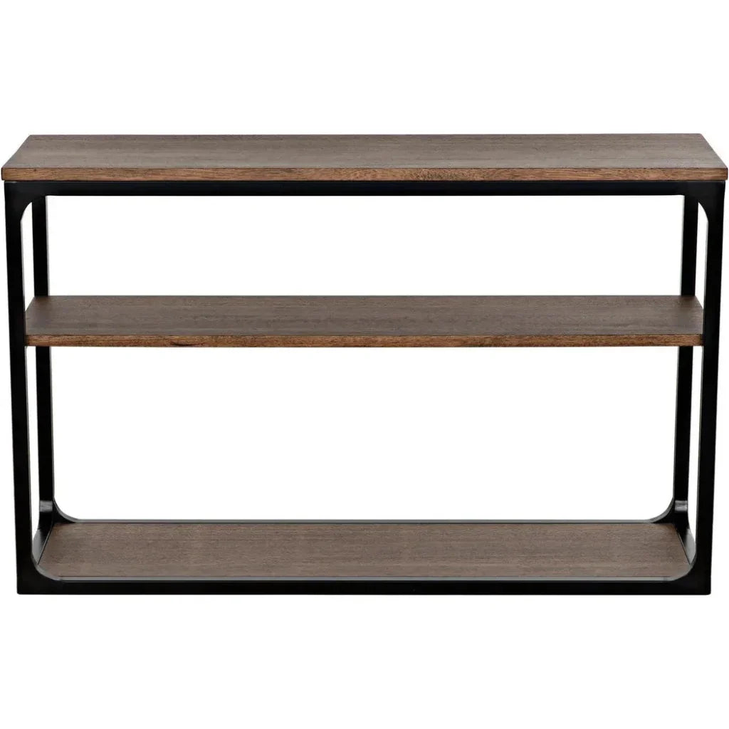 Novie Brown Console Table With Storage