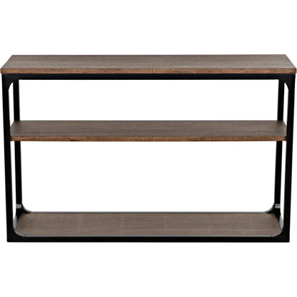 Novie Brown Console Table With Storage