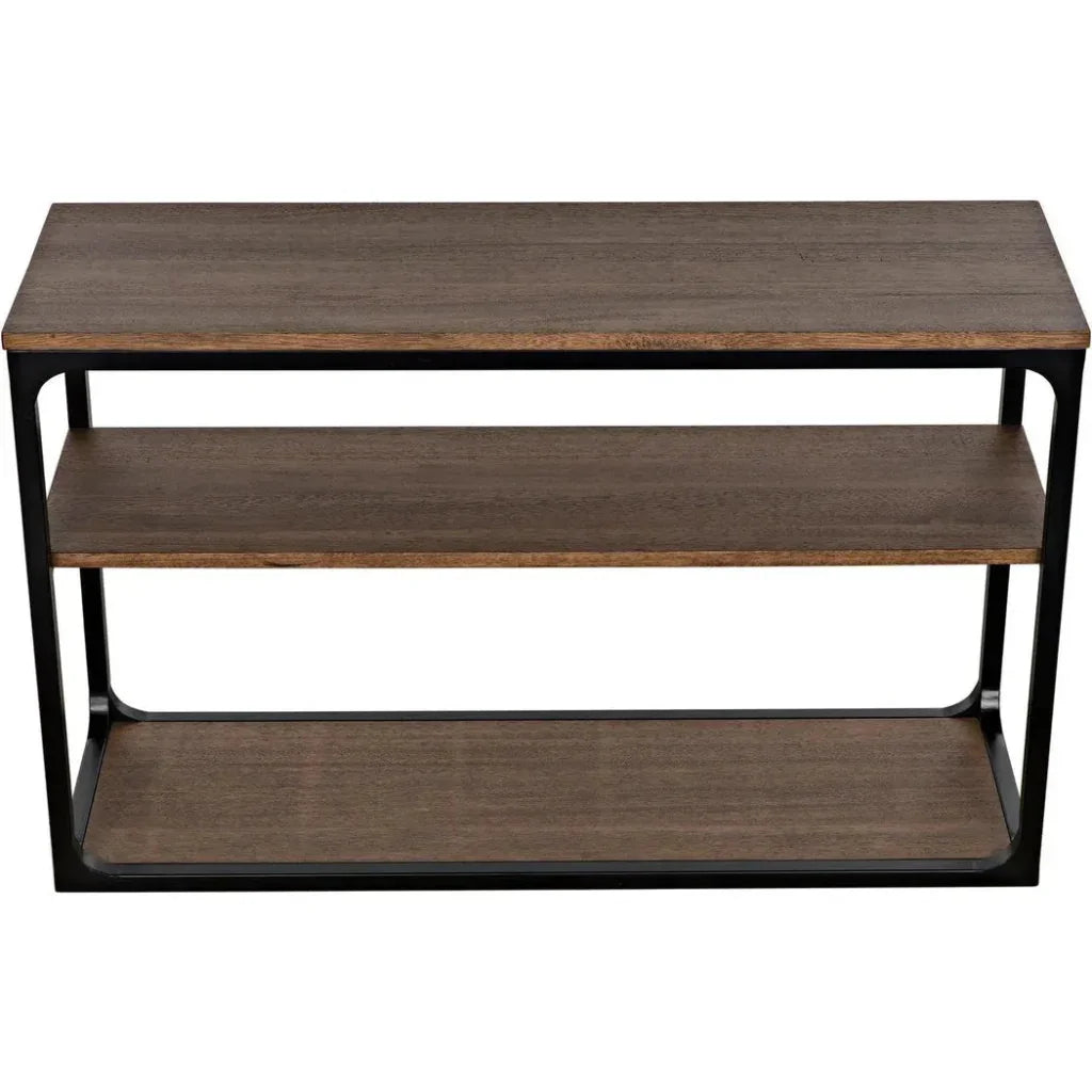 Novie Brown Console Table With Storage
