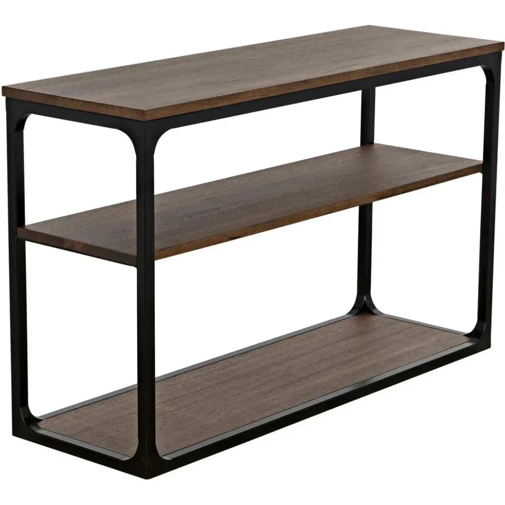 Novie Brown Console Table With Storage