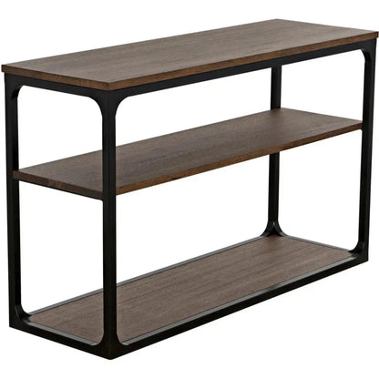 Novie Brown Console Table With Storage