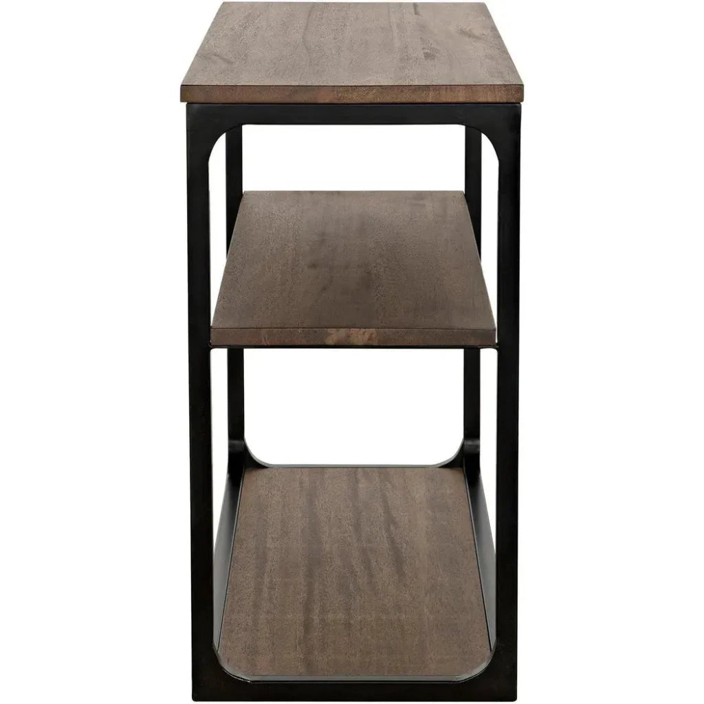 Novie Brown Console Table With Storage