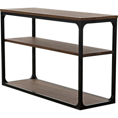 Novie Brown Console Table With Storage