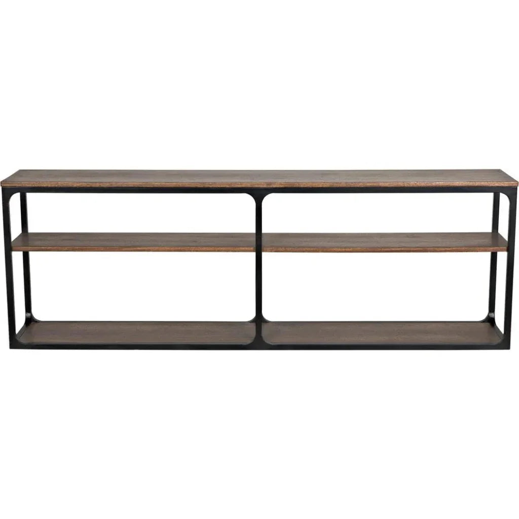 Novie Brown Console Table With Storage