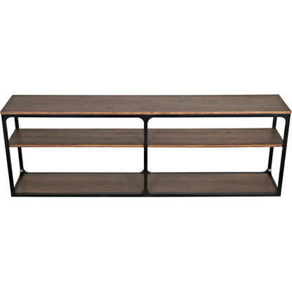 Novie Brown Console Table With Storage
