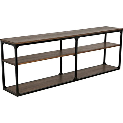 Novie Brown Console Table With Storage