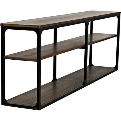 Novie Brown Console Table With Storage