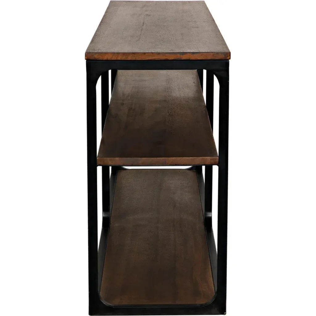 Novie Brown Console Table With Storage