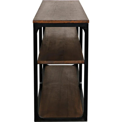 Novie Brown Console Table With Storage