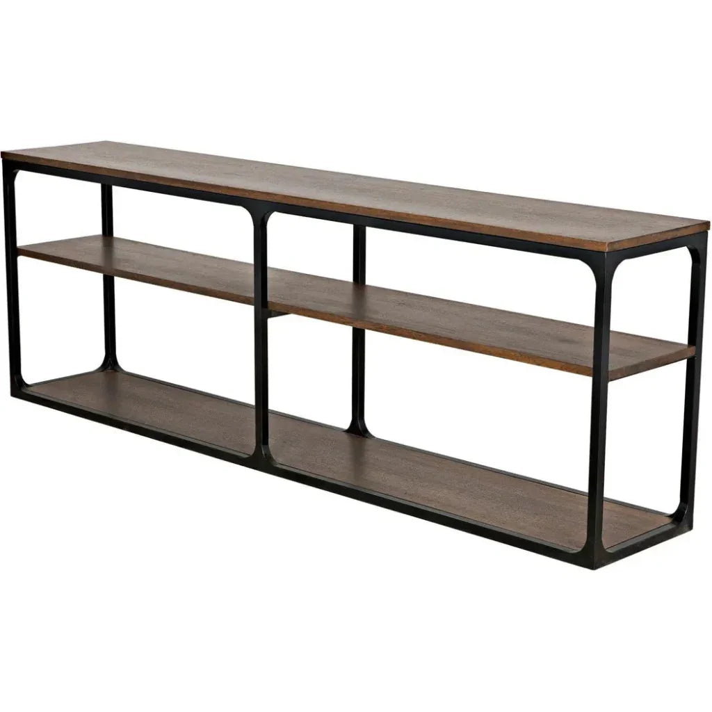 Novie Brown Console Table With Storage