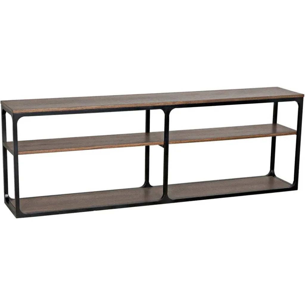 Novie Brown Console Table With Storage