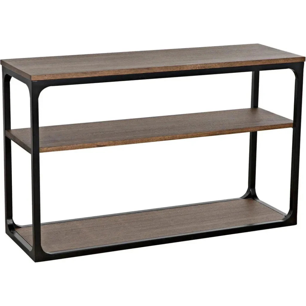 Novie Brown Console Table With Storage