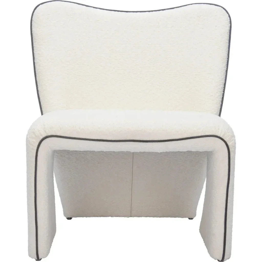 Novo Steel Ivory Armless Accent Chair - LOOMLAN - Zuo Modern - Accent Chairs
