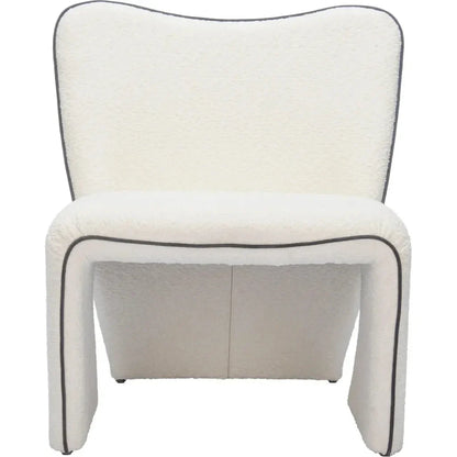 Novo Steel Ivory Armless Accent Chair - LOOMLAN - Zuo Modern - Accent Chairs