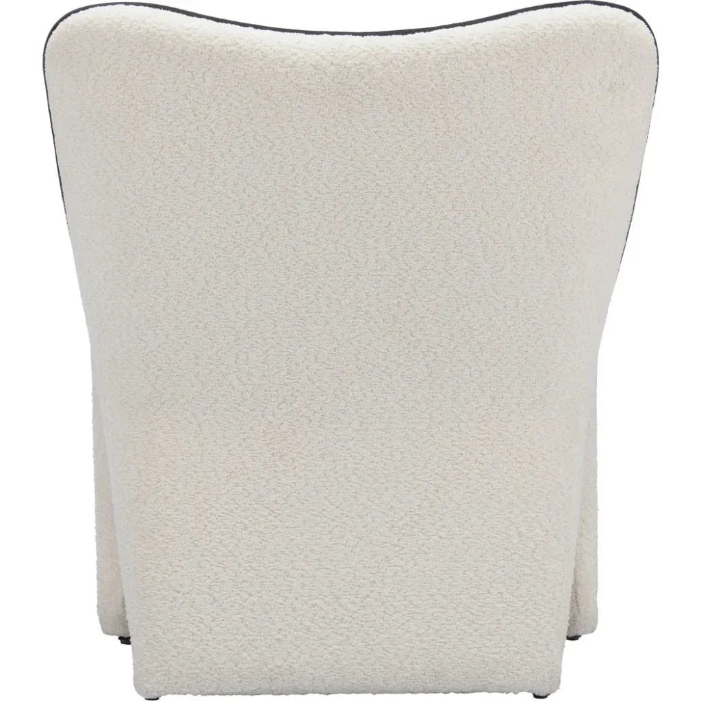 Novo Steel Ivory Armless Accent Chair - LOOMLAN - Zuo Modern - Accent Chairs