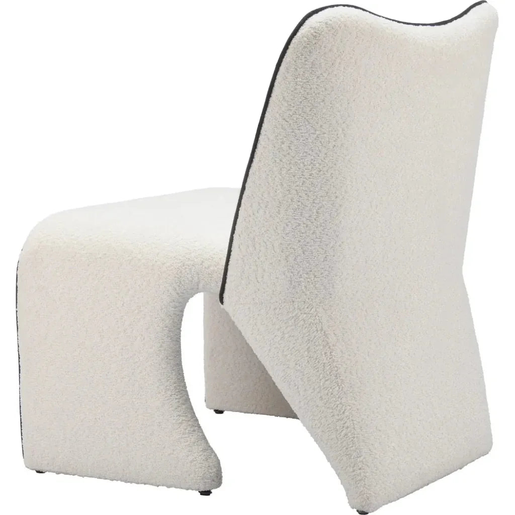 Novo Steel Ivory Armless Accent Chair - LOOMLAN - Zuo Modern - Accent Chairs