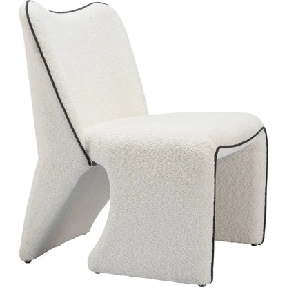 Novo Steel Ivory Armless Accent Chair - LOOMLAN - Zuo Modern - Accent Chairs