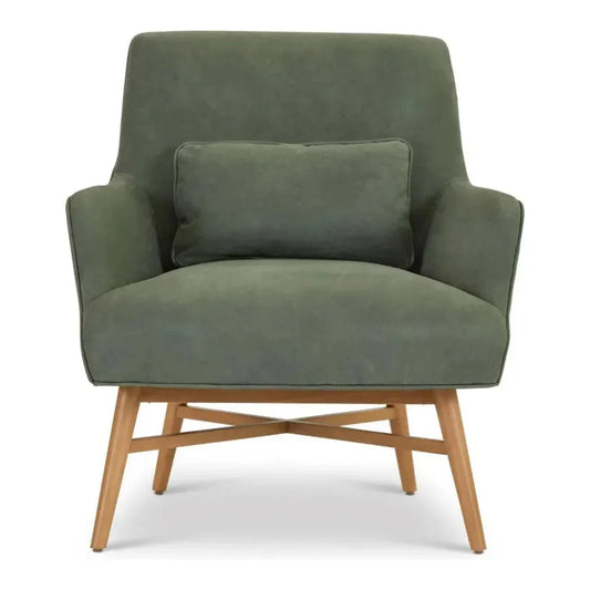 Nubuck Leather Accent Chair Swell For Living Room - LOOMLAN - One For Victory - Accent Chairs