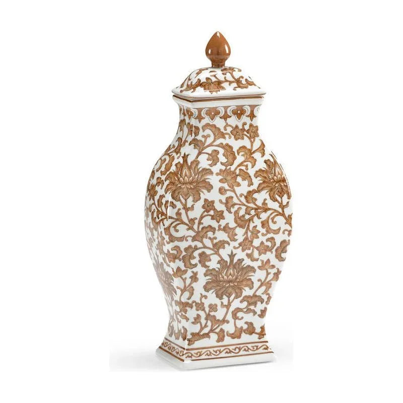 Nutmeg Hand Decorated Rectangular Vase - LOOMLAN - Chelsea House - Vases & Jars