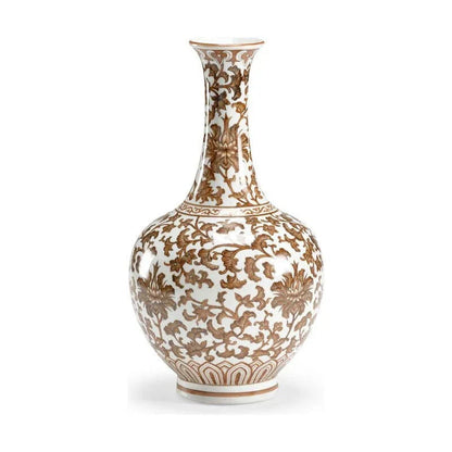Nutmeg Long Neck Porcelain Vase - LOOMLAN - Chelsea House - Vases & Jars