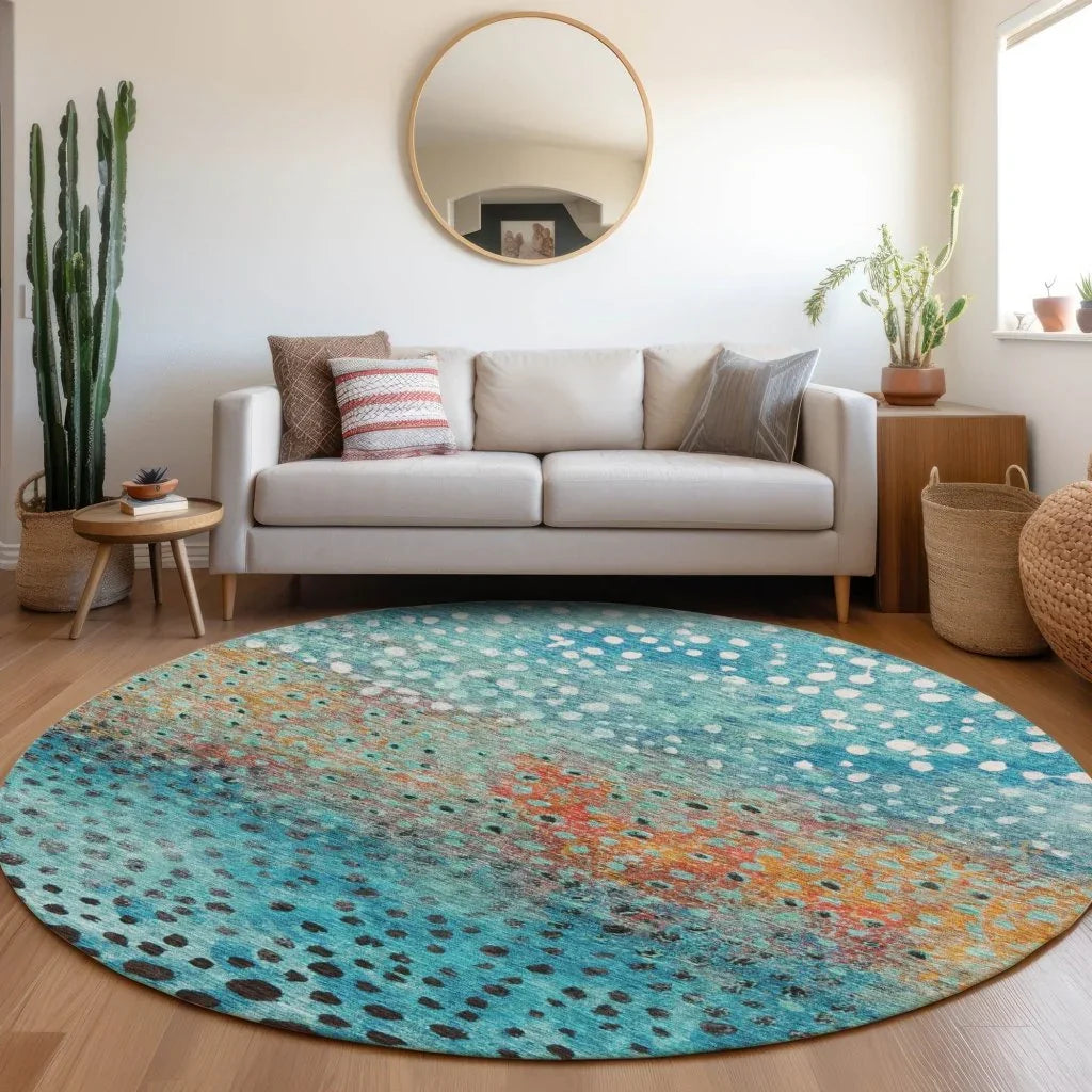 Nuvane Blue Washable Indoor-Outdoor Rug-Outdoor Rugs-LOOMLAN Rugs-LOOMLAN